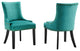 Marquis Performance Velvet Dining Chairs, Set of 2, Teal