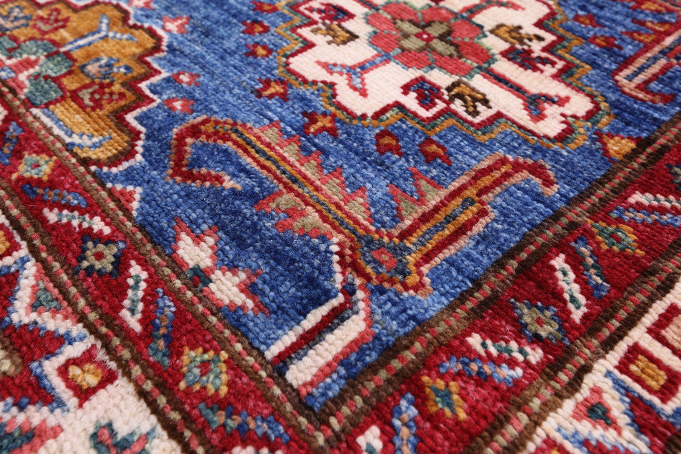 2' 8" X 10' 1" Runner Super Kazak Handmade Wool Rug - Q12969