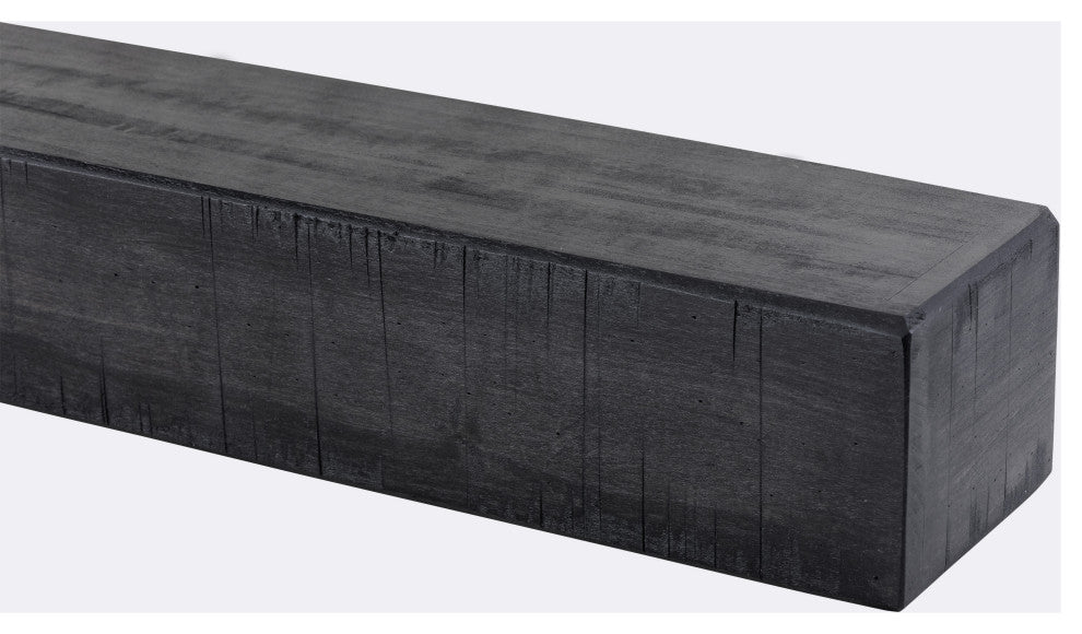 Rustic Fireplace Mantel Shelf, Midnight Black, 72"
