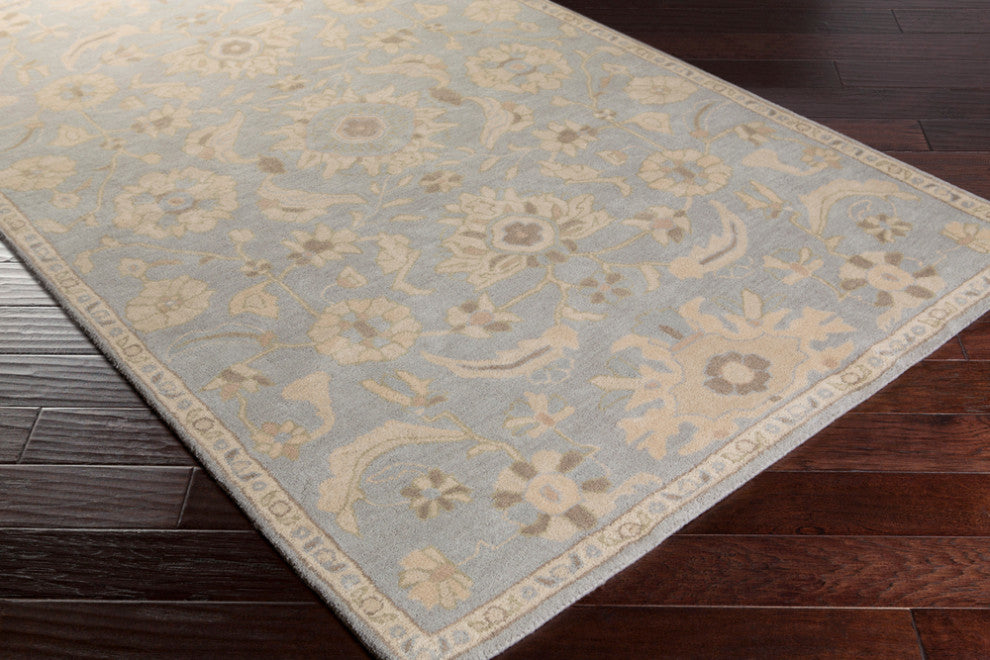 Surya Caesar CAE-1162 Traditional Area Rug, Light Gray, 4' Square