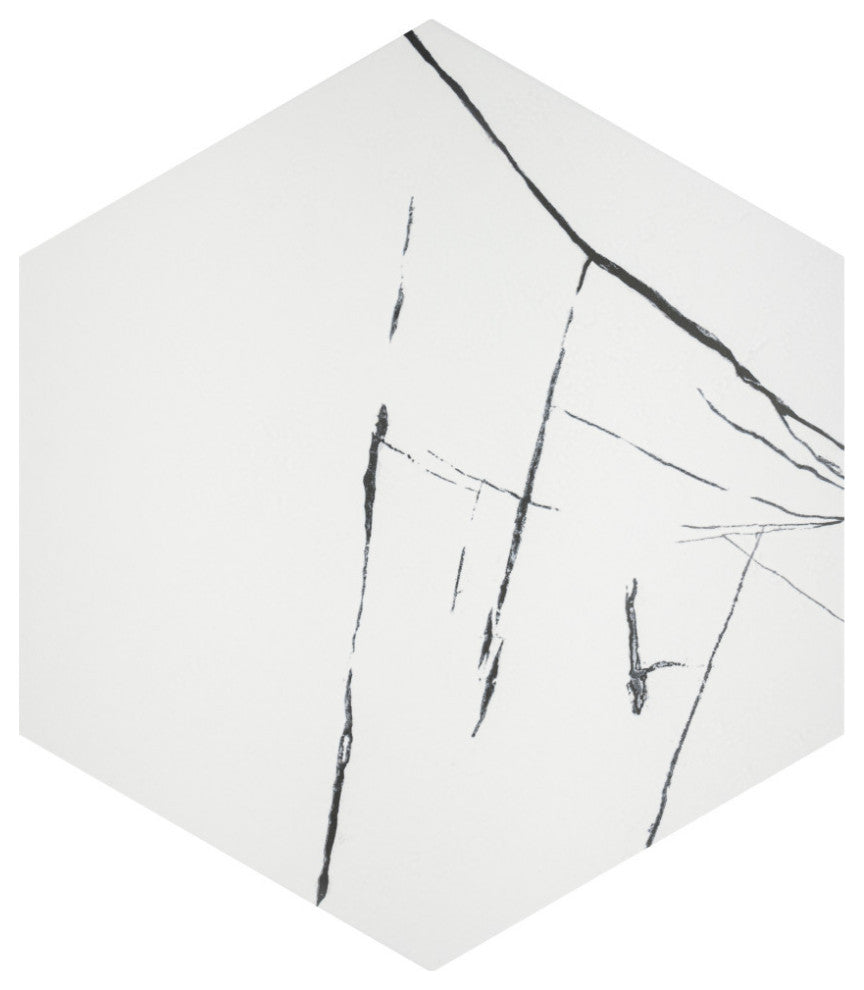 Visium Hex White Porcelain Floor and Wall Tile