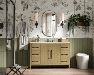 Home Living 54" Single Bathroom Vanity, Honey Brown