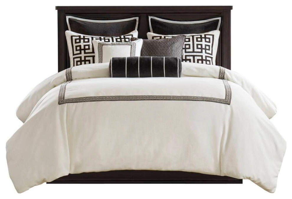 Madison Park Signature Embroidery Oversized Duvet Style Comforter Set