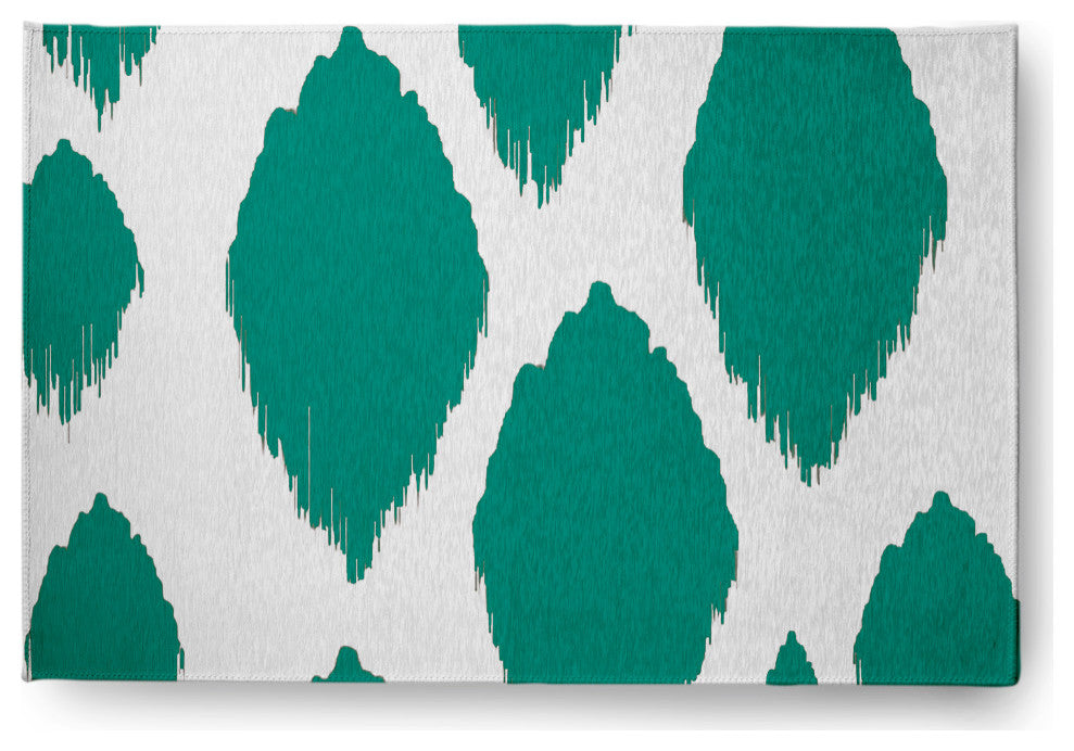 Web of Ikat Soft Chenille Area Rug, Green, 4'x6'