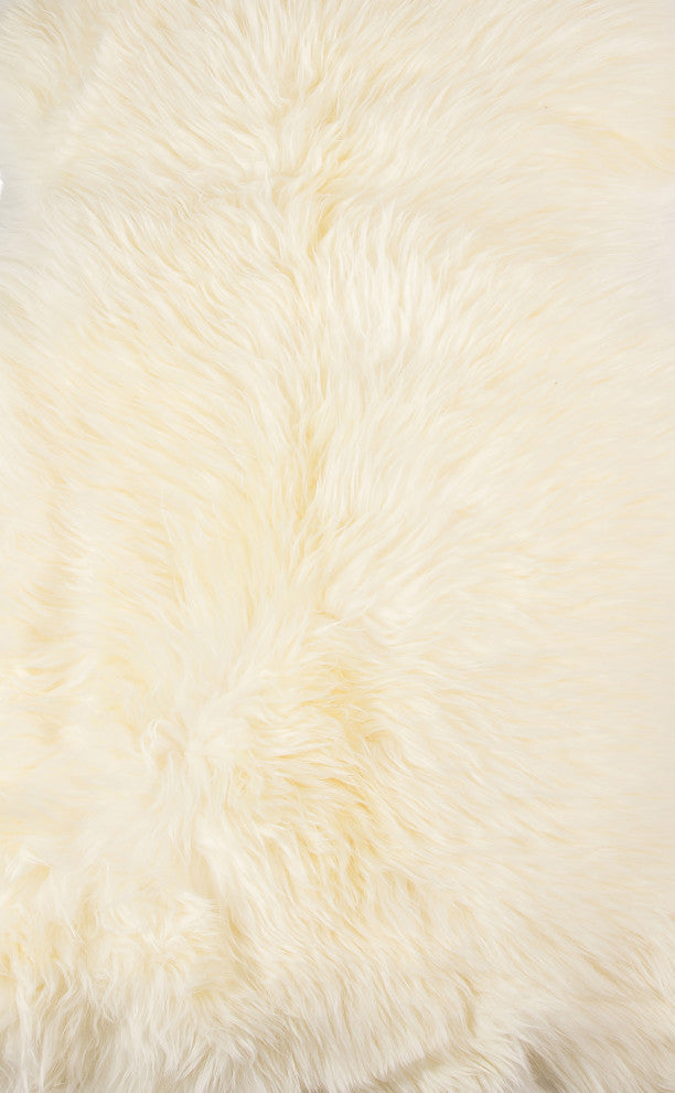 Milan Shearling Single Sheepskin Rug 2'x3', Ivory