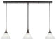 Stem 3-Light Pendalier with Hang Straight Swivel, Dark Granite/Gold Ice