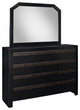 Modern Contemporary Bedroom Dresser and Mirror Black