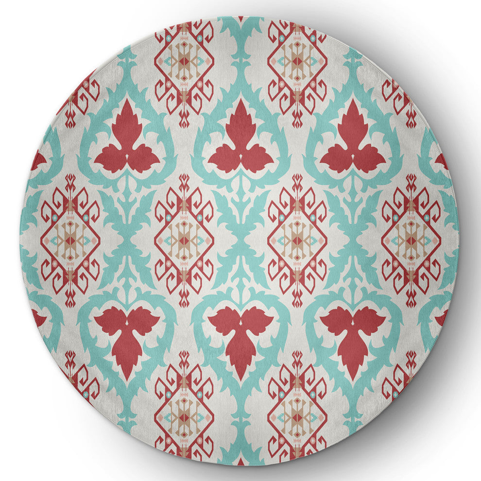 Bombay Spring Chenille Rug, Ligonberry Red, 5' Round
