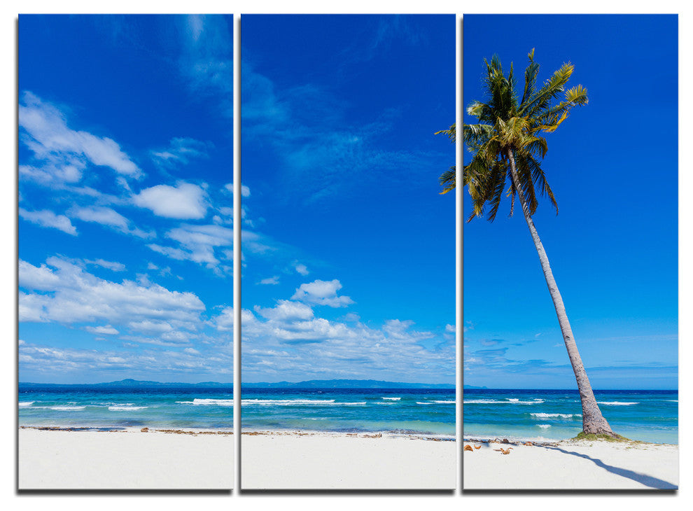 "Calm Summer Vacation Beach Philippines" Metal Wall Art, 3 Panels, 36"x28"