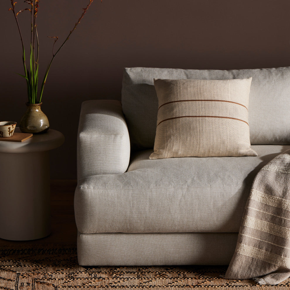 Handwoven Merido Pillow, Beige, 20"x20"