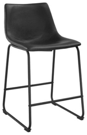 Antonio Counter Stools Black Faux Leather
