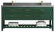 Parker 72 Double Sink Bath Vanity in Lafayette Green  2" Piatra Gray
