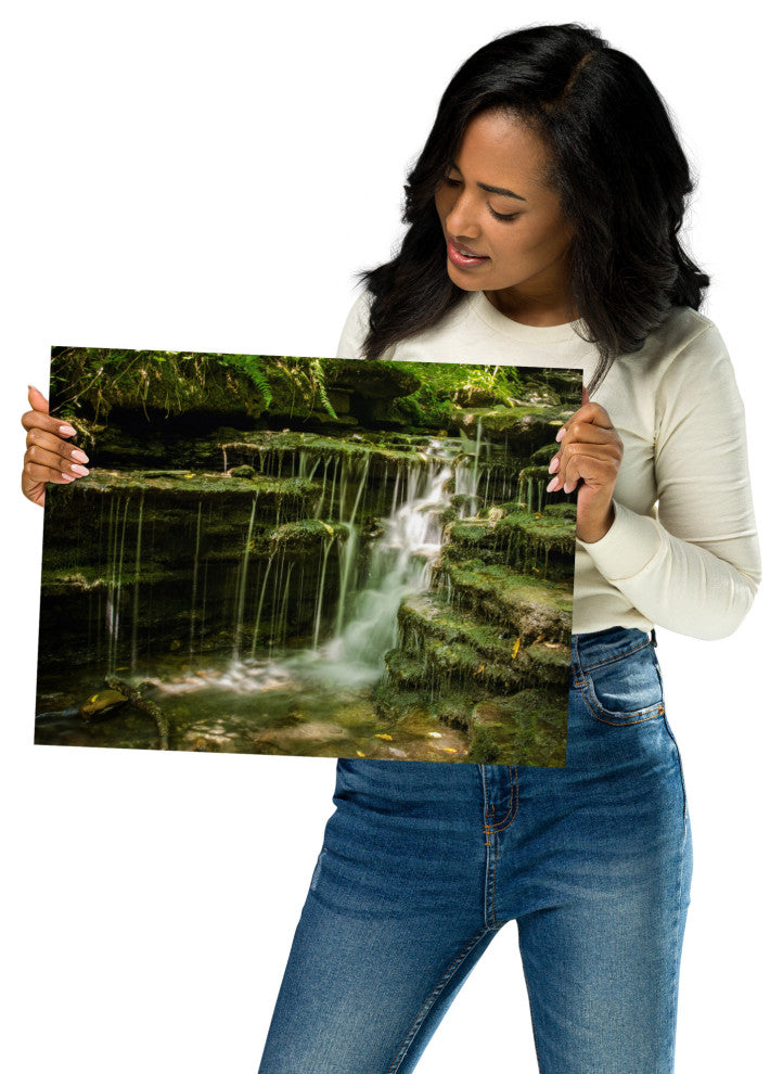 Pixley Falls 1 Landscape Photo, Waterfall Unframed Wall Art Print, 12" X 16"