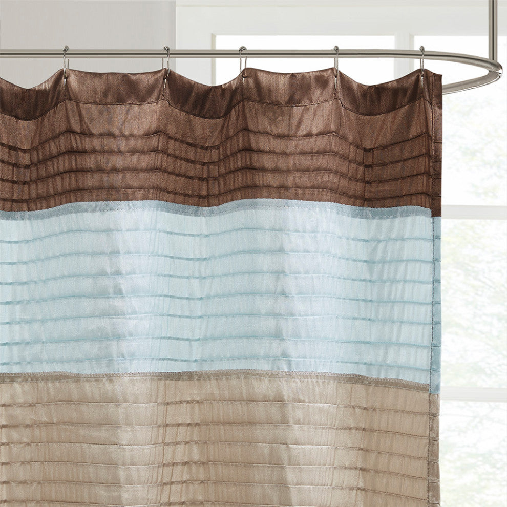 Madison Park Amherst Faux Silk Shower Curtain