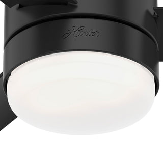 Hunter 52" Gilmour Matte Black Low Profile Damp Rated Ceiling Fan With LED Light