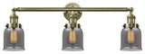 Bell 3-Light 30" Bath Vanity Light, Antique Brass, Plated Smoke