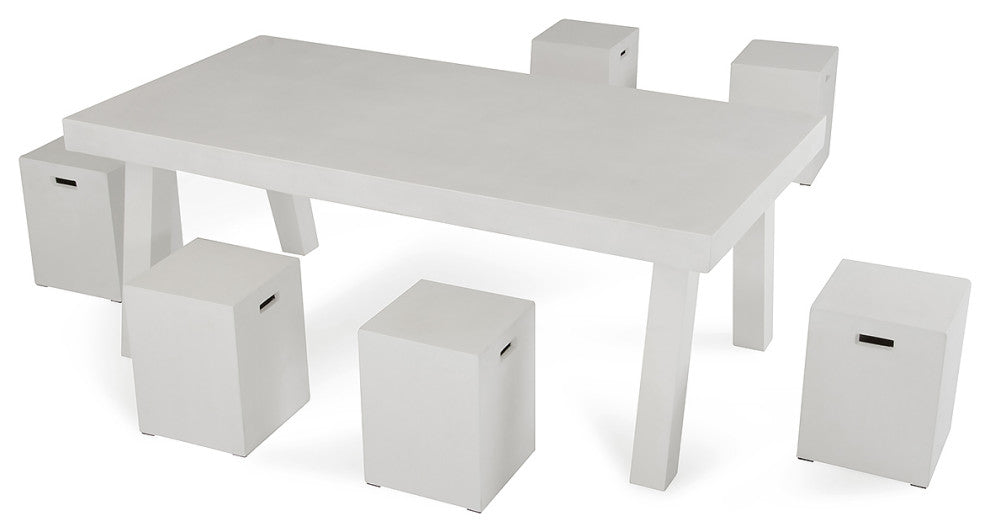 HomeRoots Ivory Concrete Dining Stool