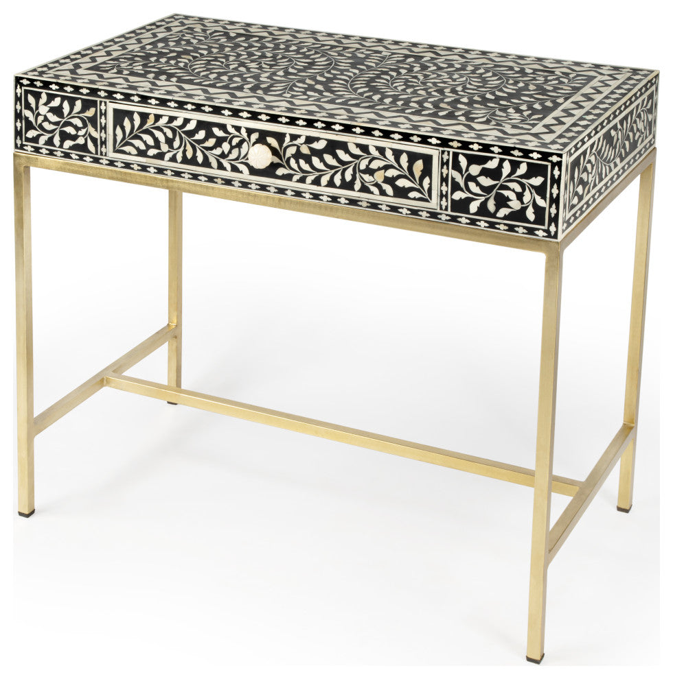 Butler Perilla Black and White Bone Inlay Writing Desk