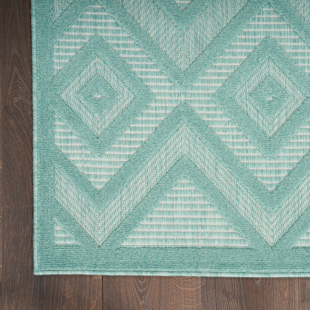 Nourison Versatile 8' x 10' Aqua/Teal Modern Area Rug