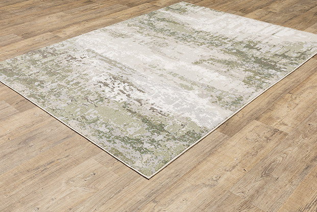 Oriental Weavers Caravan Beige and Green 9'10"x12'10" Indoor Rug