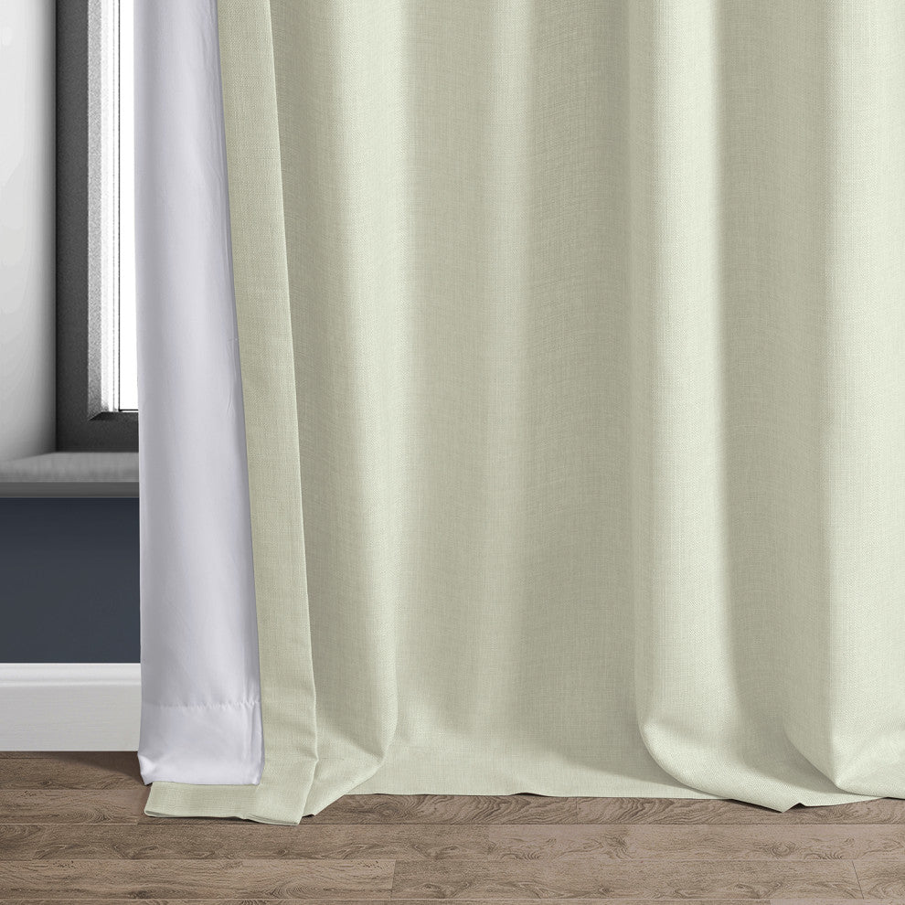 Italian Faux Linen Curtain Single Panel, Gravity Ivory, 50"x84"