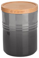 Le Creuset Stoneware Medium Storage Jar With Wooden Lid, Flint