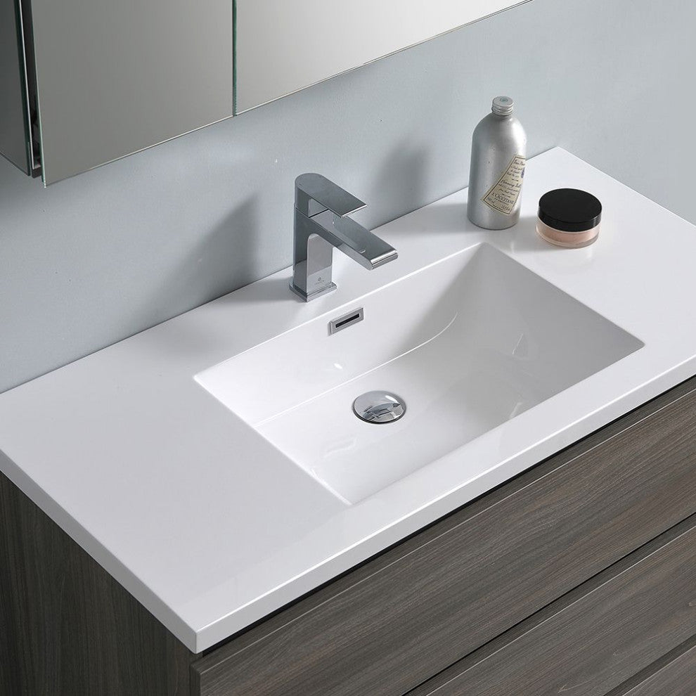 Lazzaro 42" Rosewood Free Standing Vanity Set, Versa Faucet/Brushed Nickel