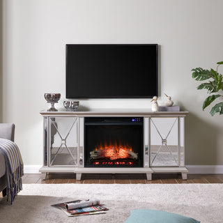 Edensor Mirrored Electric Fireplace Media Console