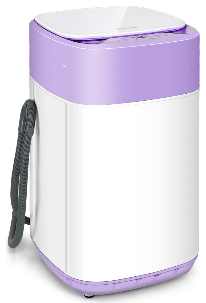 Costway 8lbs Portable Fully Automatic Washing Machine W/ Drain Pump Purple