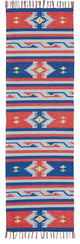 Nourison Baja Blue/Red Area Rug, 2'3"x7'6"