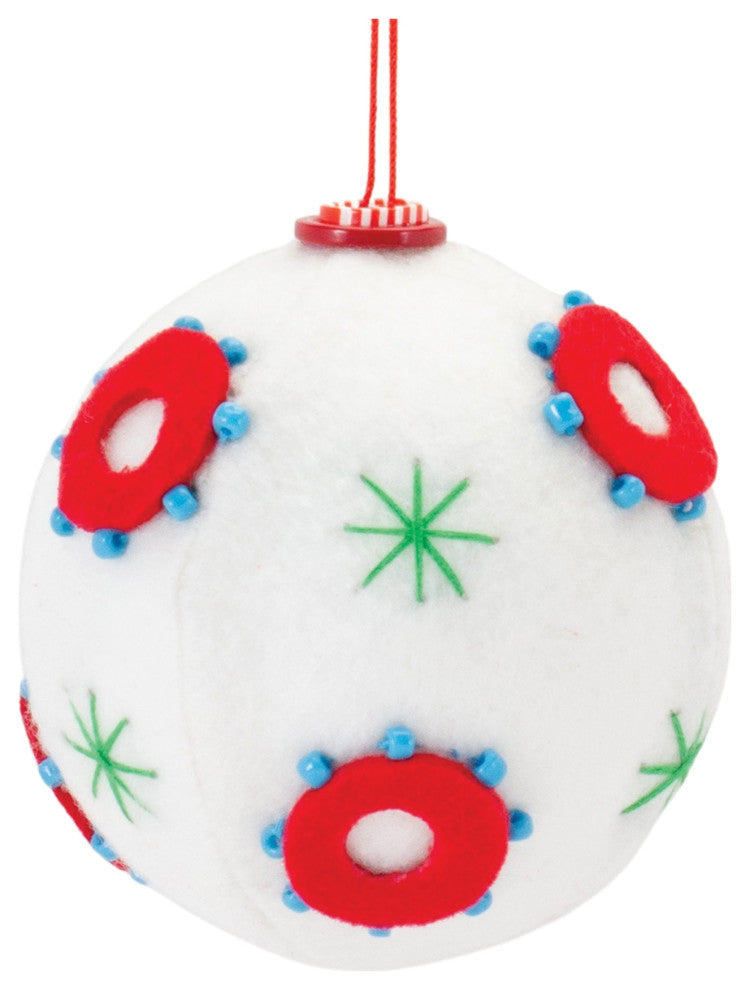 Whimsical Fabric Ball Ornament, 12-Piece Set
