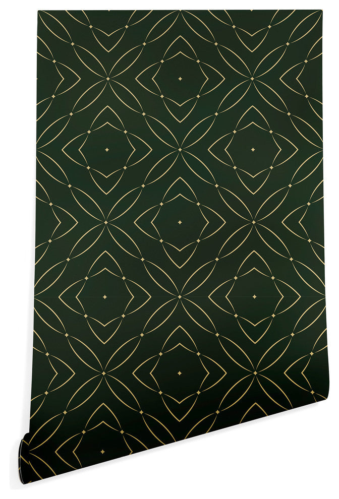 Deny Designs Marta Barragan Camarasa Vintage Emerald Wallpaper, Green, 2'x8'