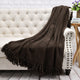 Tweed Knitted Throw Blanket, Seal Brown, 50"x60"