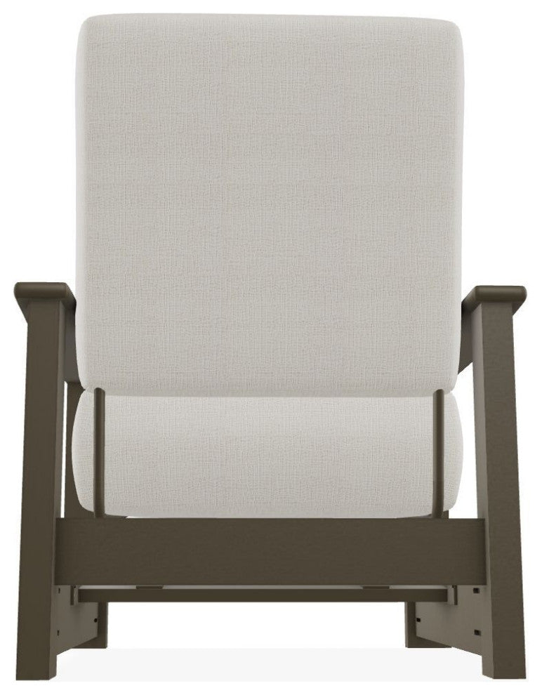 Leeward Deep Seat Outdoor Armchair with Hidden Motion, Grasscloth Buff/Beachwood