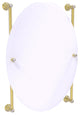 Carolina Crystal Oval Frameless Rail Mounted Mirror, Satin Brass