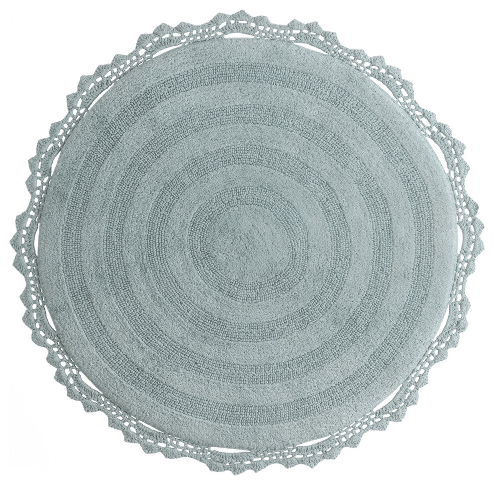 Winchester Crochet Border Bath Mat, Arctic, 36" X 36"