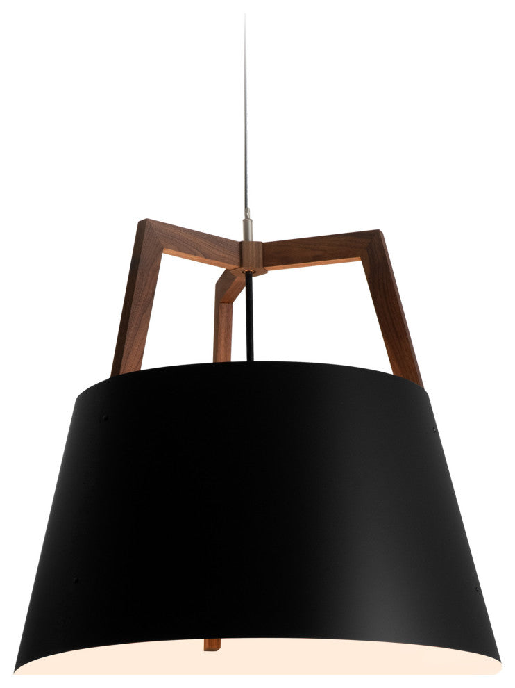 Imber 24" Pendant, Walnut, No Diffuser, Corded, Incandescent