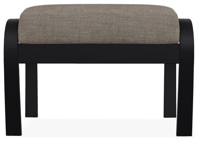 Belle Isle Cushion Outdoor Ottoman, Rain Cast/Black