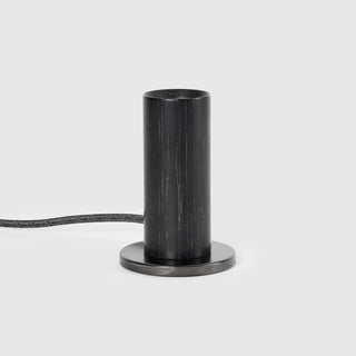Blackened Oak Knuckle Table Lamp With Oval