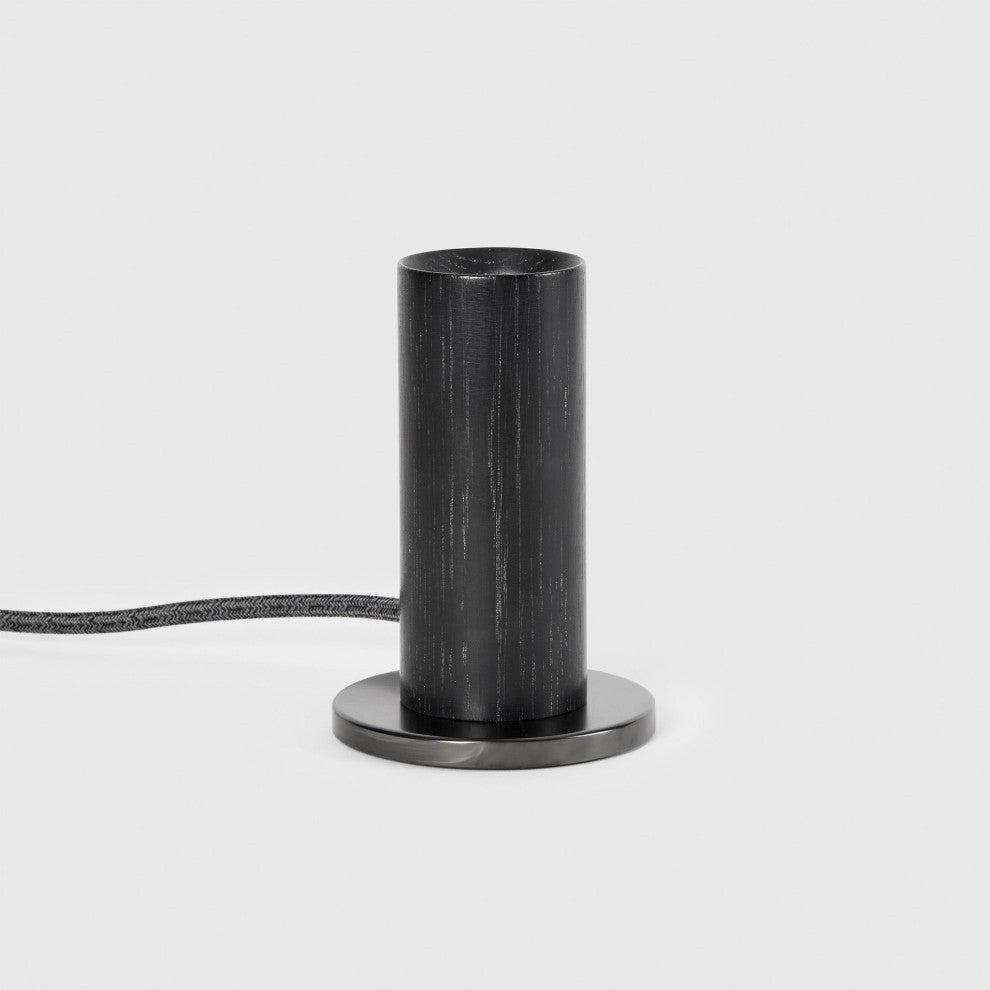 Blackened Oak Knuckle Table Lamp With Oval