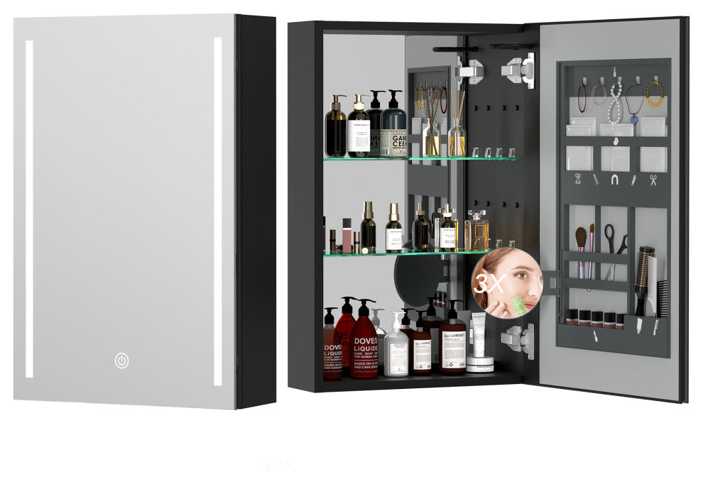 DIY LED Bathroom Medicine Cabinet With Mirror Left Door