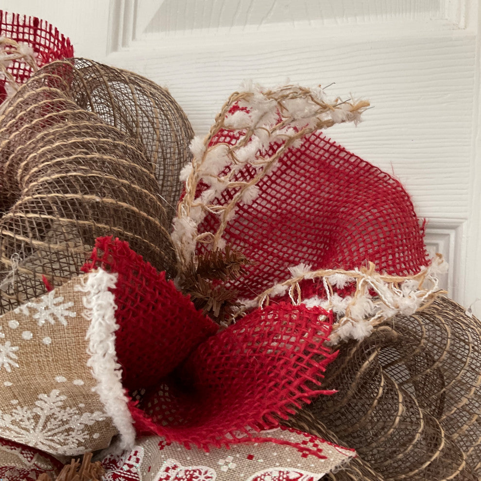 It's A Marshmallow World, The Winter Handmade Deco Mesh Wreath