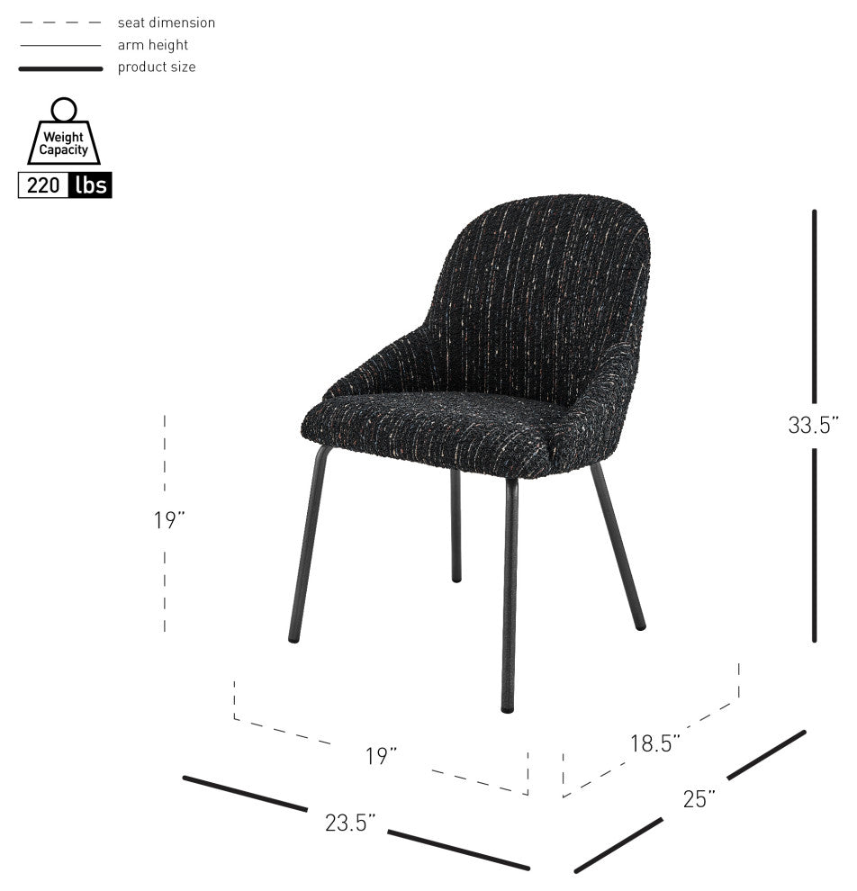 Katrisa Fabric Dining Side Chair,, Set of 2, Zenith Black