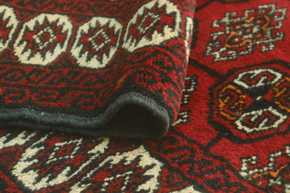 Vintage Distressed Amity Burgundy/Ivory Rug, 3'10x5'6