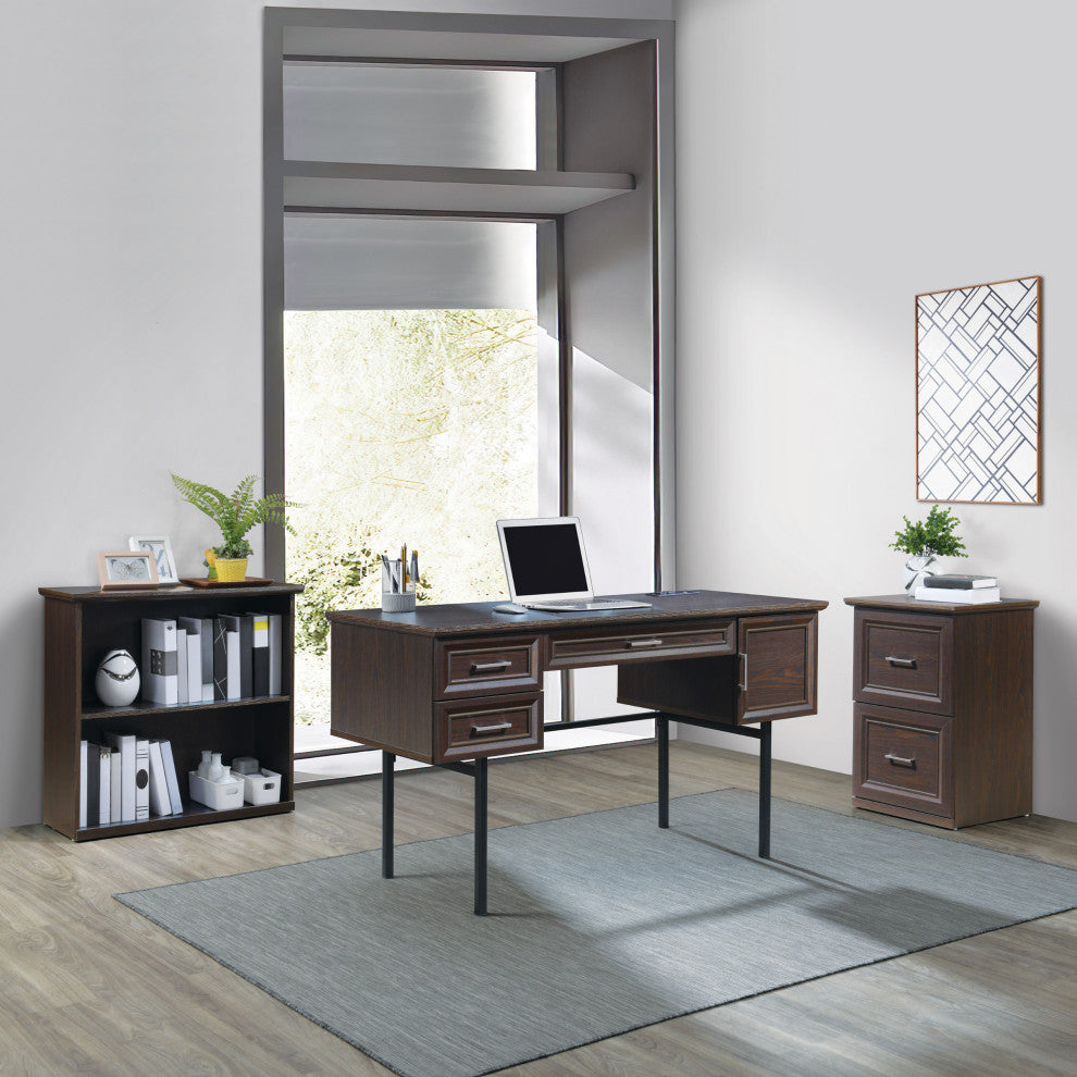 Jefferson Executive Desk, Power and Lockdowel Fastening System, Espresso Finish
