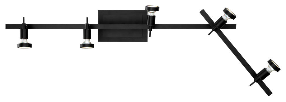 Viper, 5-Light LED Semi-Flush With Articulating Arm, Black, Replaceable LED