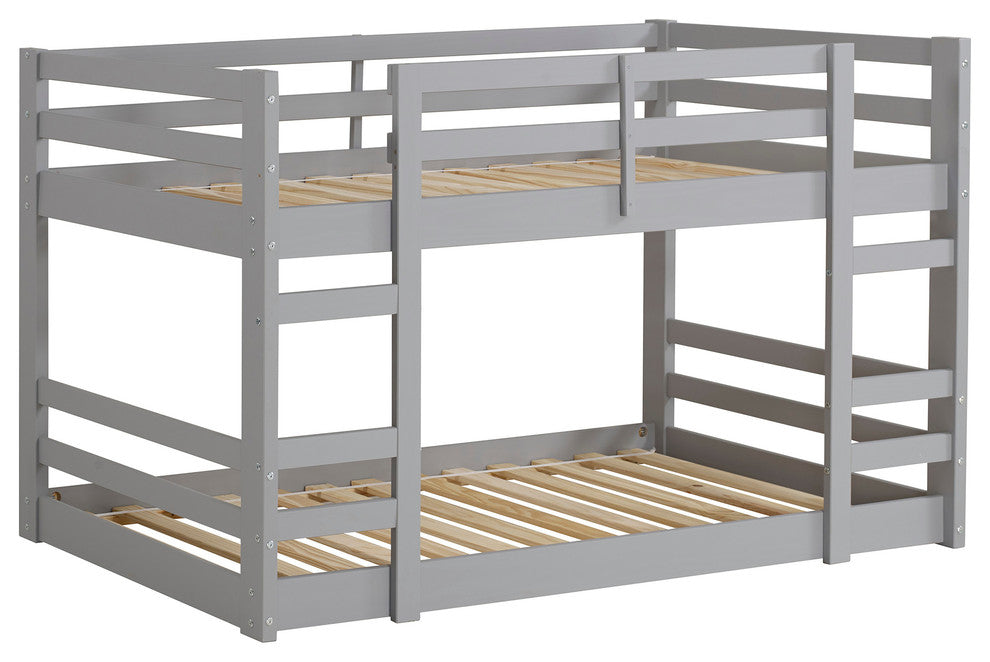 Low Wood Twin Bunk Bed, Gray