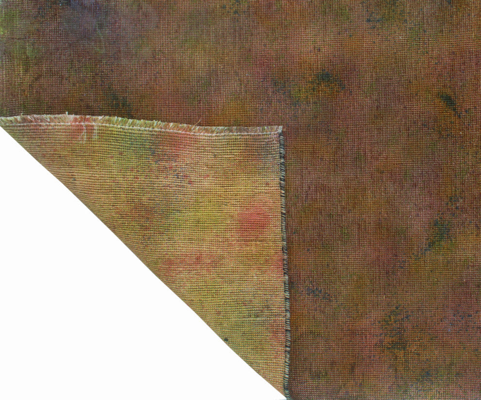 Vintage Distressed CoLight ere Gold/Green Runner, 3'0x12'2