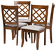 Connell 4-Piece lWalnut Effect Dining Chair Gray Cushion