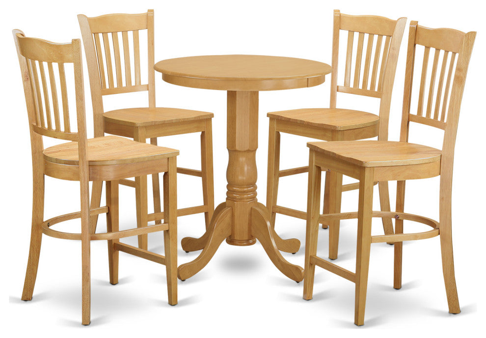 5 Pcpub Table Set - Small Kitchen Table And 4 Counter Height Dining Chair